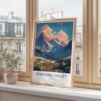 Hemkund Valley Poster - India Fine Art - Uttarakhand Rocky Snowy Landscape Gift