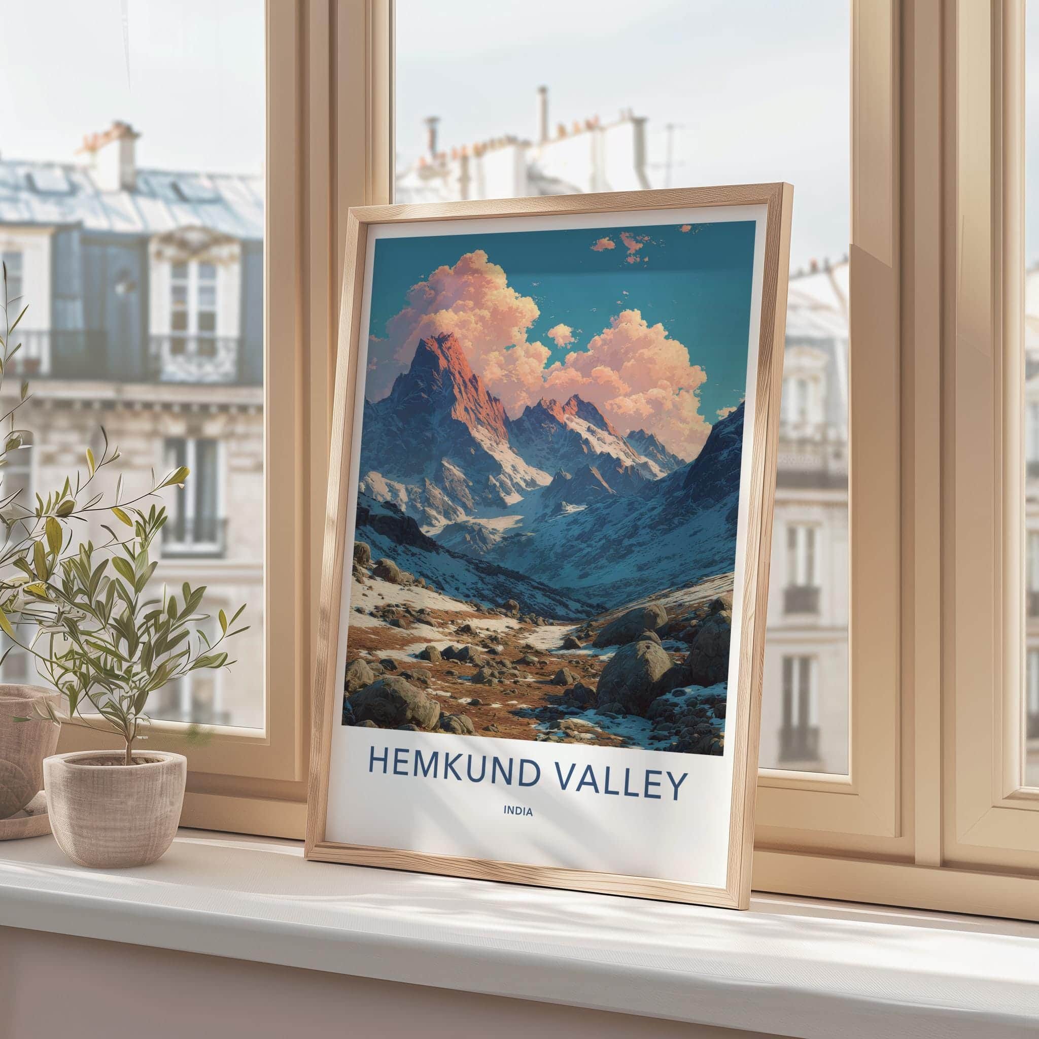 Hemkund Valley Poster - India Fine Art - Uttarakhand Rocky Snowy Landscape Gift