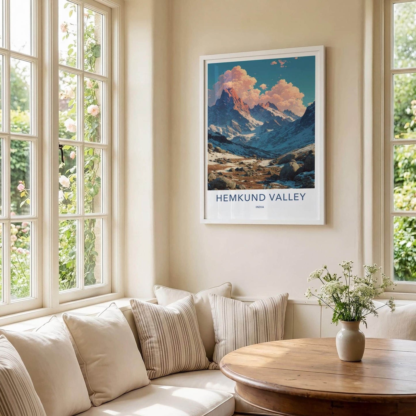 Hemkund Valley Poster - India Fine Art - Uttarakhand Rocky Snowy Landscape Gift
