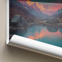 Hemkund Valley Poster - India Travel Art - Uttarakhand Lake Reflection Home Decor