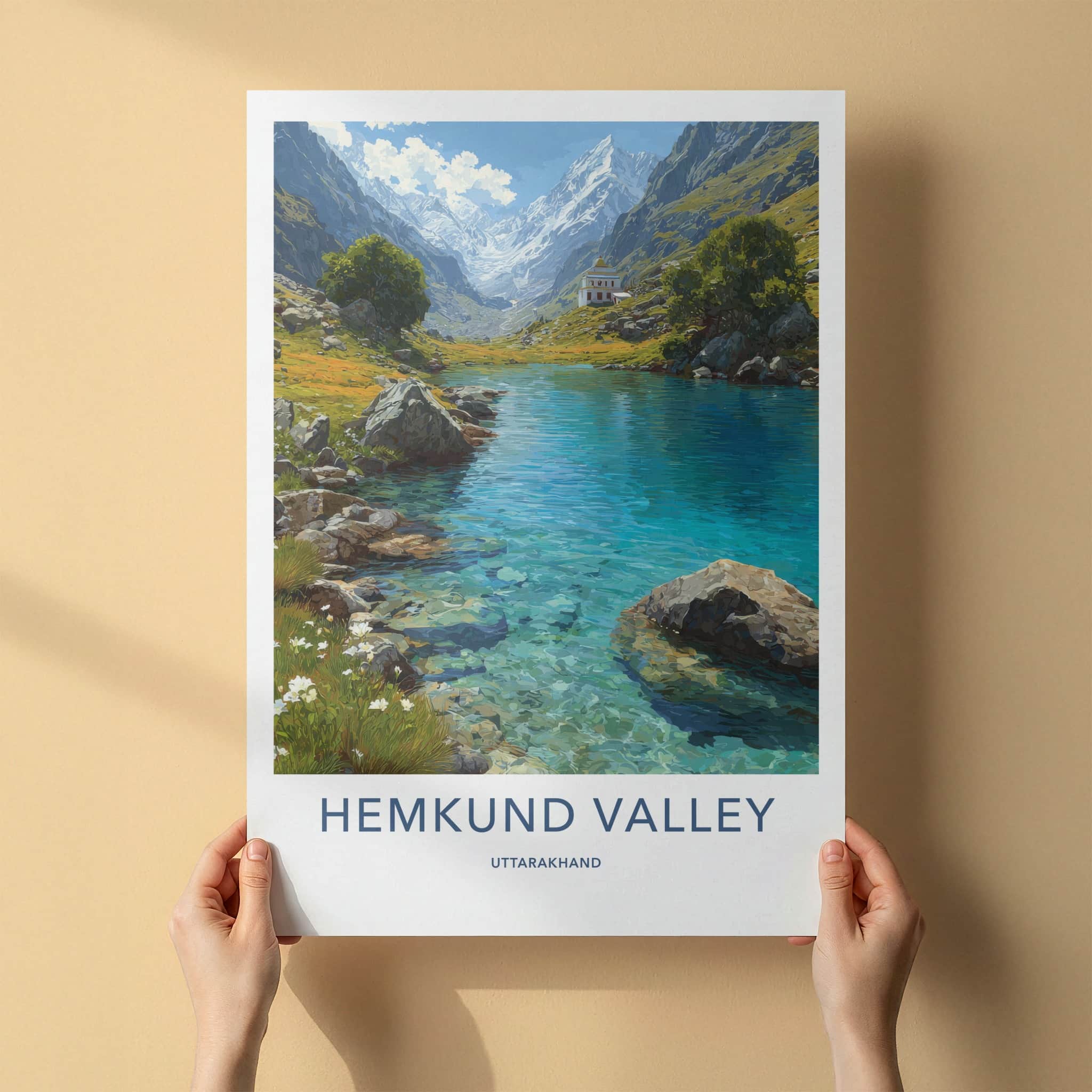 Hemkund Valley Poster - India Uttarakhand Mountain Lake Gallery Art