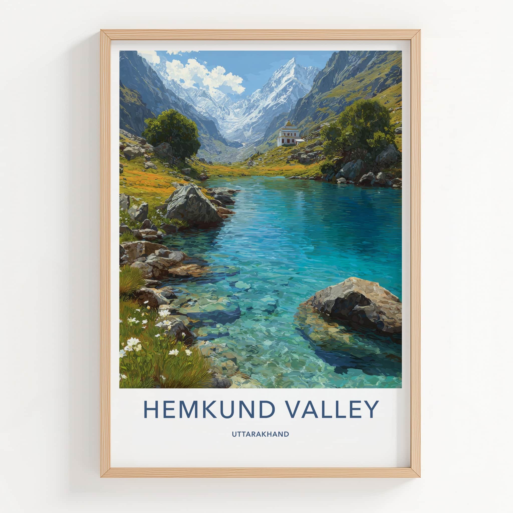 Hemkund Valley Poster - India Uttarakhand Mountain Lake Gallery Art