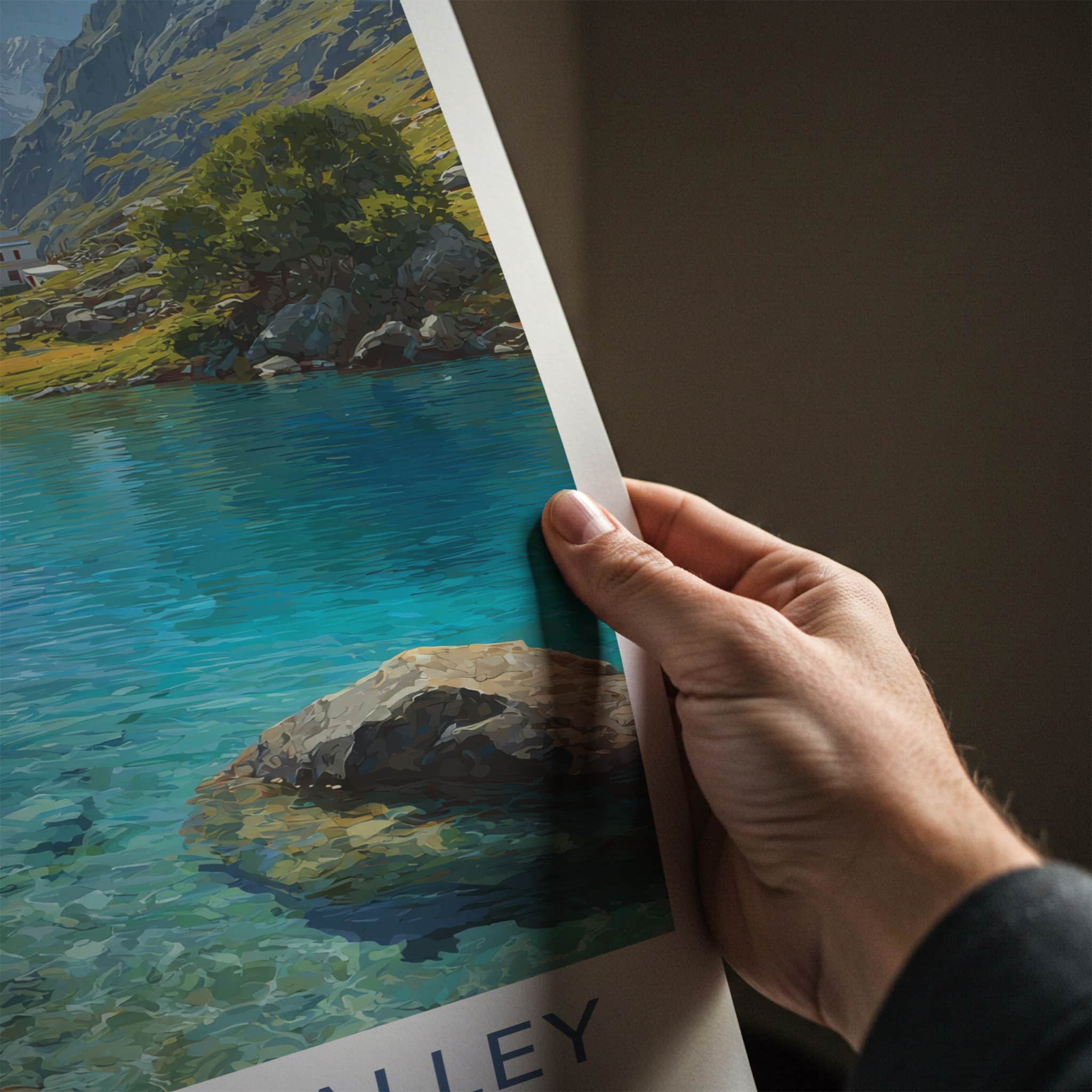 Hemkund Valley Poster - India Uttarakhand Mountain Lake Gallery Art