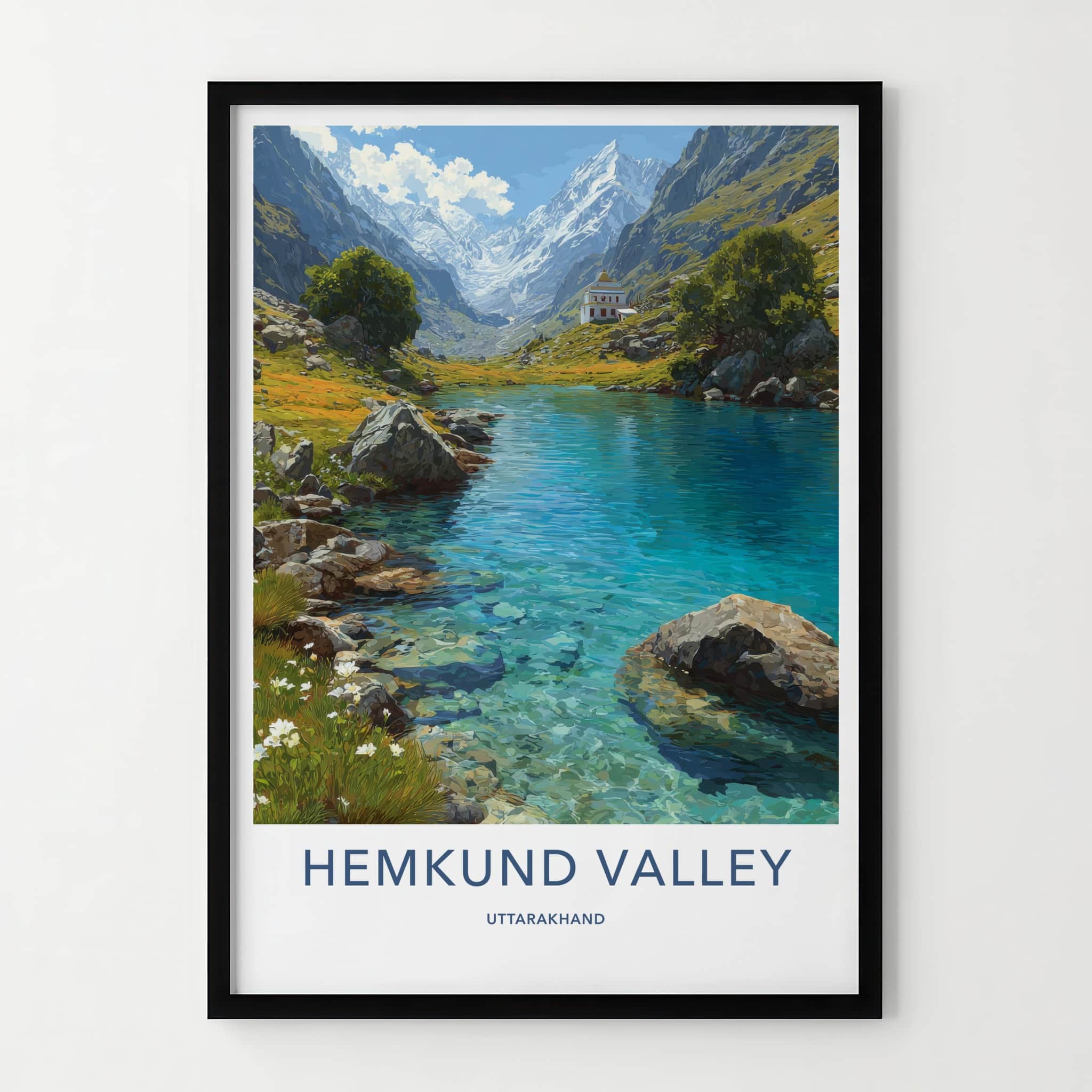 Hemkund Valley Poster - India Uttarakhand Mountain Lake Gallery Art
