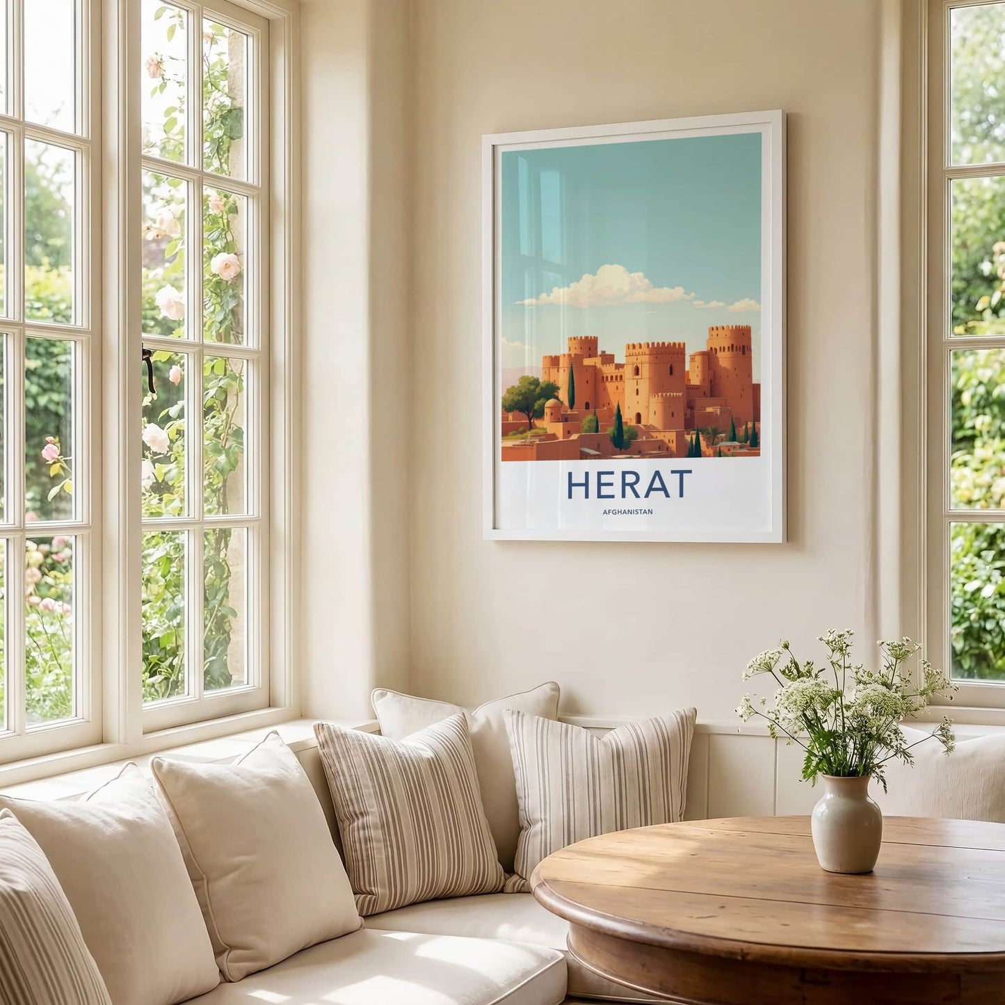 Herat Poster - Afghanistan Travel Art - Historic Adobe Fortress Home Decor