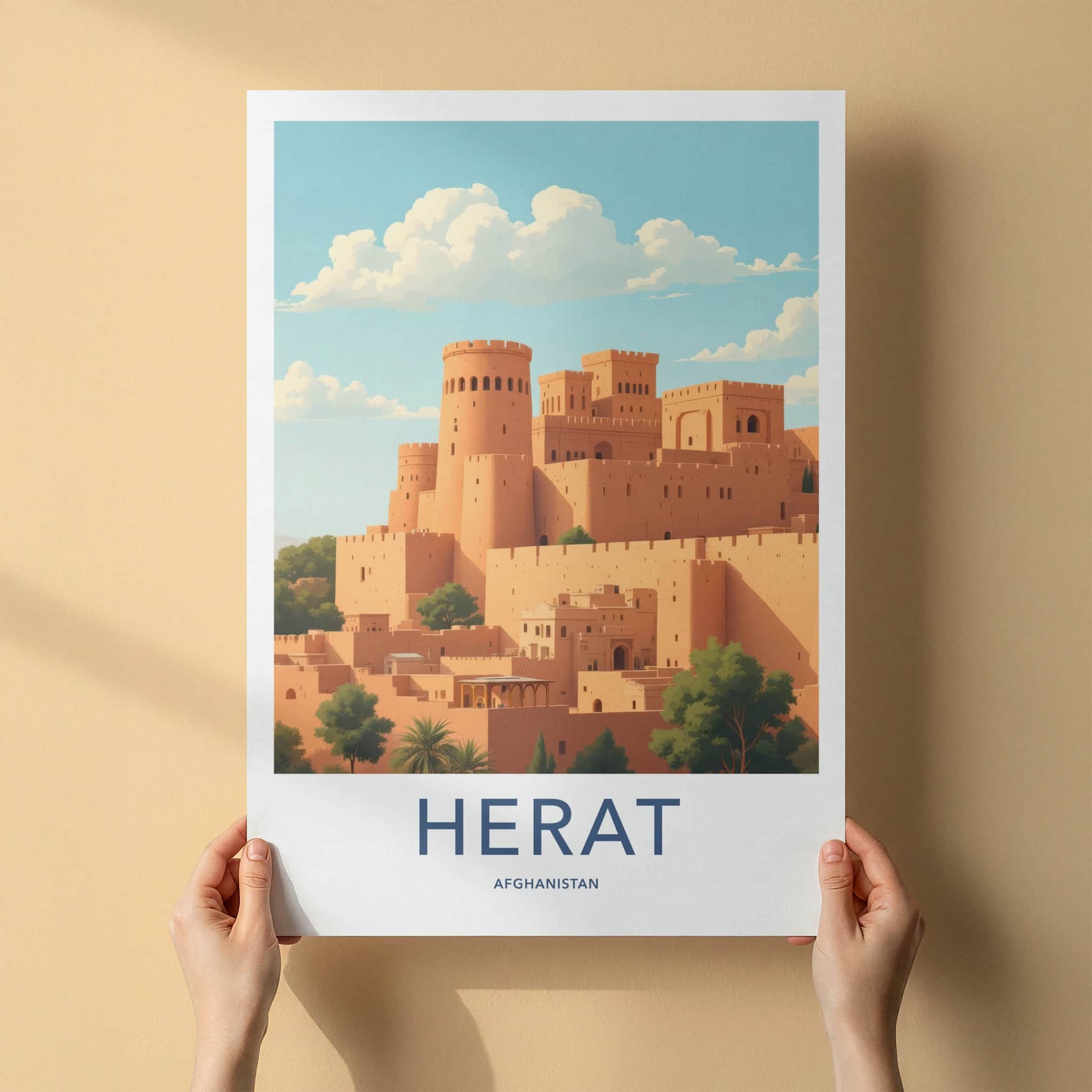 Herat Poster - Afghanistan Wall Art - Ancient Citadel Structures Home Decor