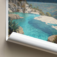 Hierve El Agua Poster - Mexico Art Print - Petrified waterfall formation Home Art