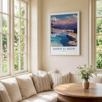 Hierve El Agua Poster - Mexico Travel Art - Calming Waterfalls Decor