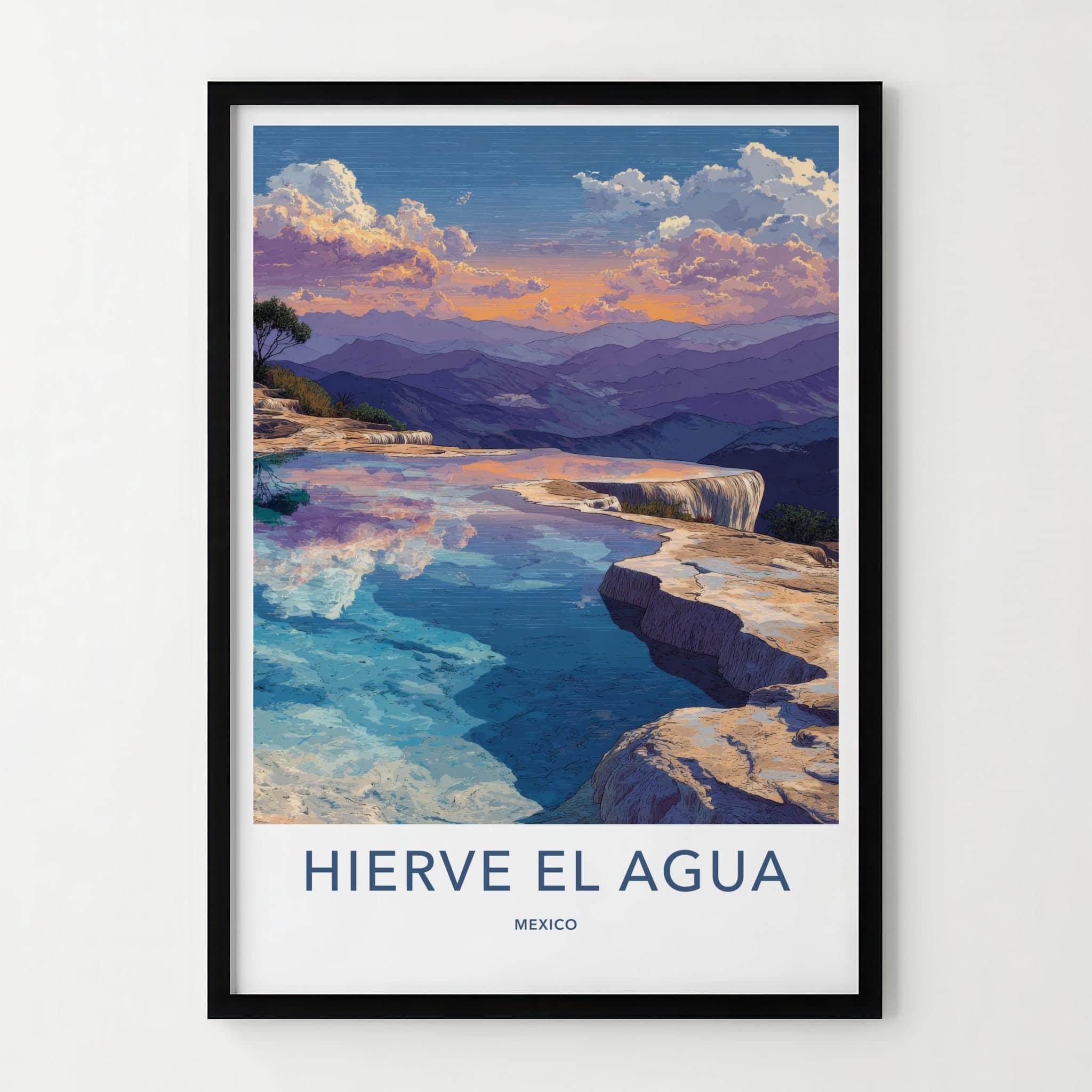 Hierve El Agua Poster - Mexico Travel Art - Calming Waterfalls Decor