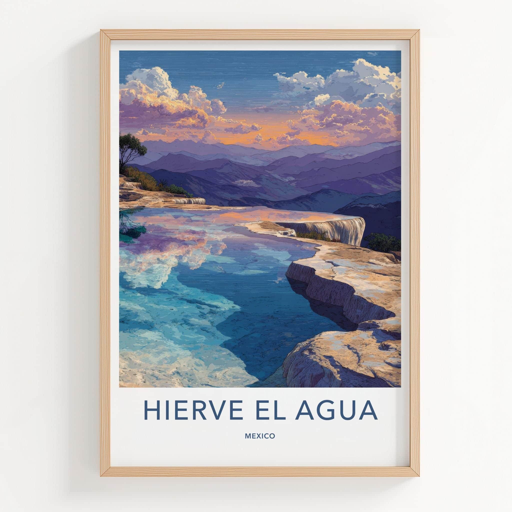 Hierve El Agua Poster - Mexico Travel Art - Calming Waterfalls Decor