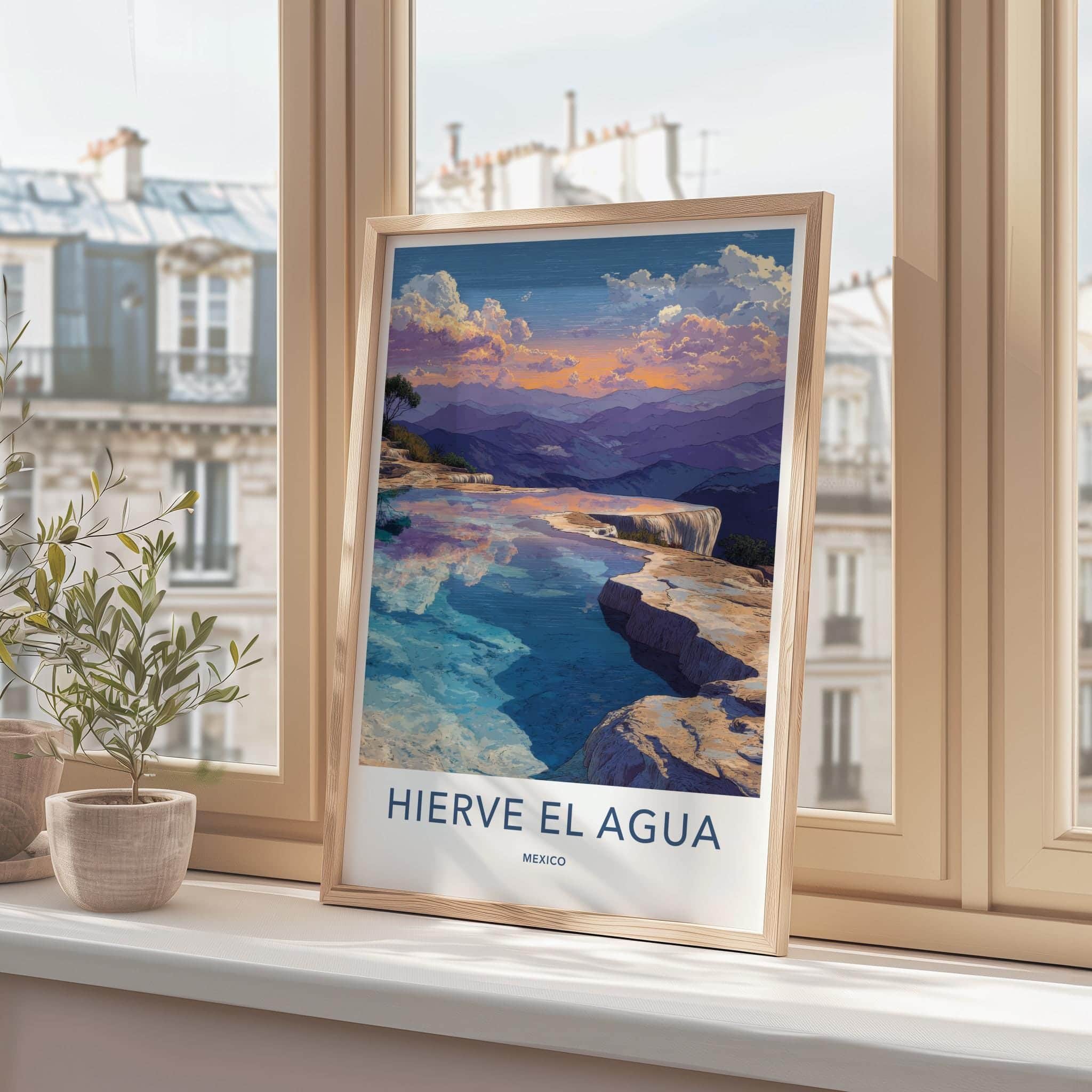 Hierve El Agua Poster - Mexico Travel Art - Calming Waterfalls Decor