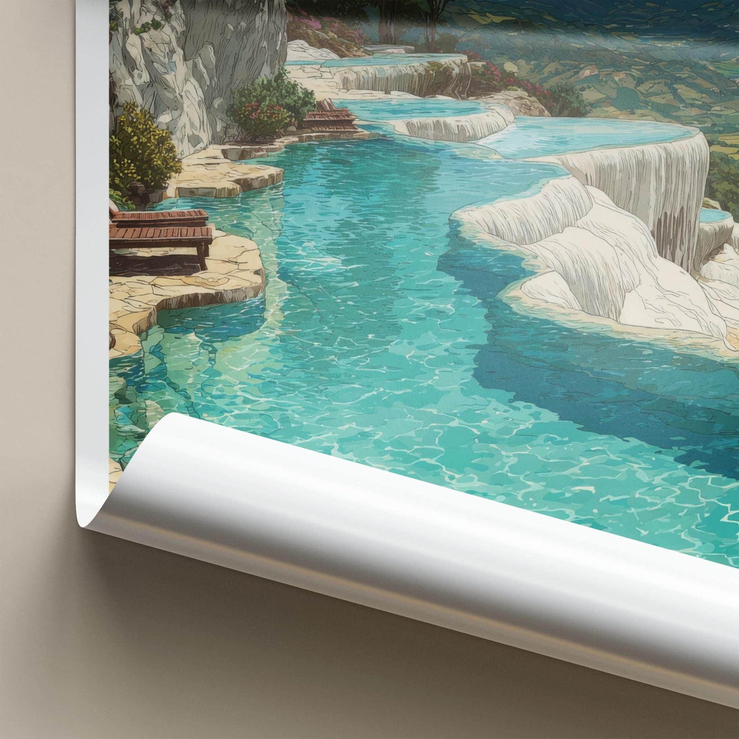 Hierve el Agua Poster - Mexico Travel Art - Natural Spring Pools Home Decor