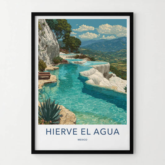 Hierve el Agua Poster - Mexico Travel Art - Natural Spring Pools Home Decor