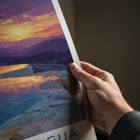 Hierve el Agua Poster - Mexico Travel Art - Petrified Terraces Sunset Wall Decor