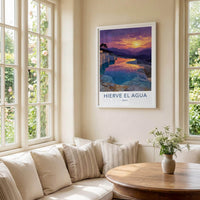 Hierve el Agua Poster - Mexico Travel Art - Petrified Terraces Sunset Wall Decor