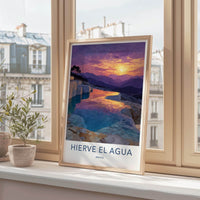 Hierve el Agua Poster - Mexico Travel Art - Petrified Terraces Sunset Wall Decor