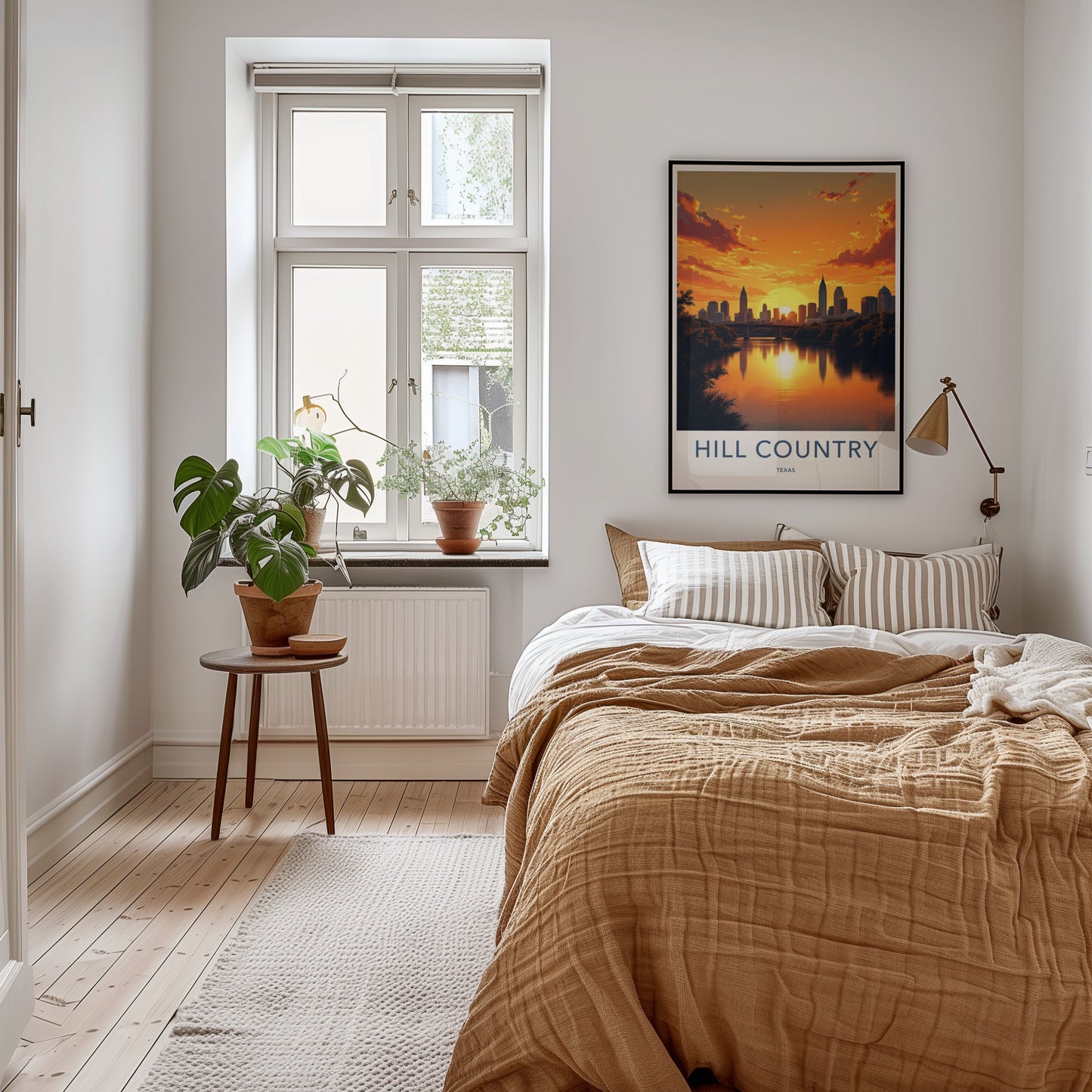 Hill Country Poster - Texas Wall Art - City River Sunset Home Decor
