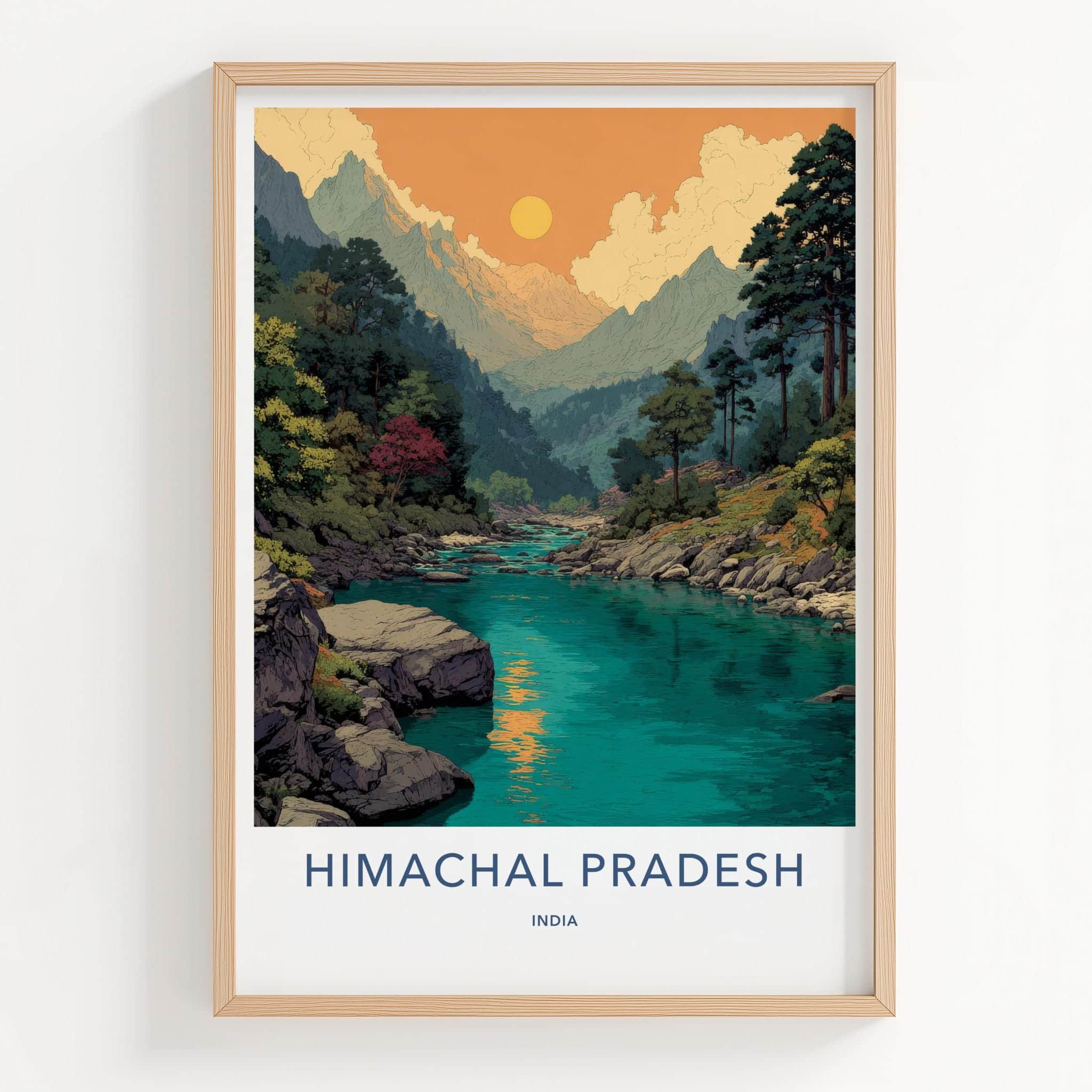 Himachal Pradesh Poster - India Fine Art - Himachal Pradesh River Scene Gift