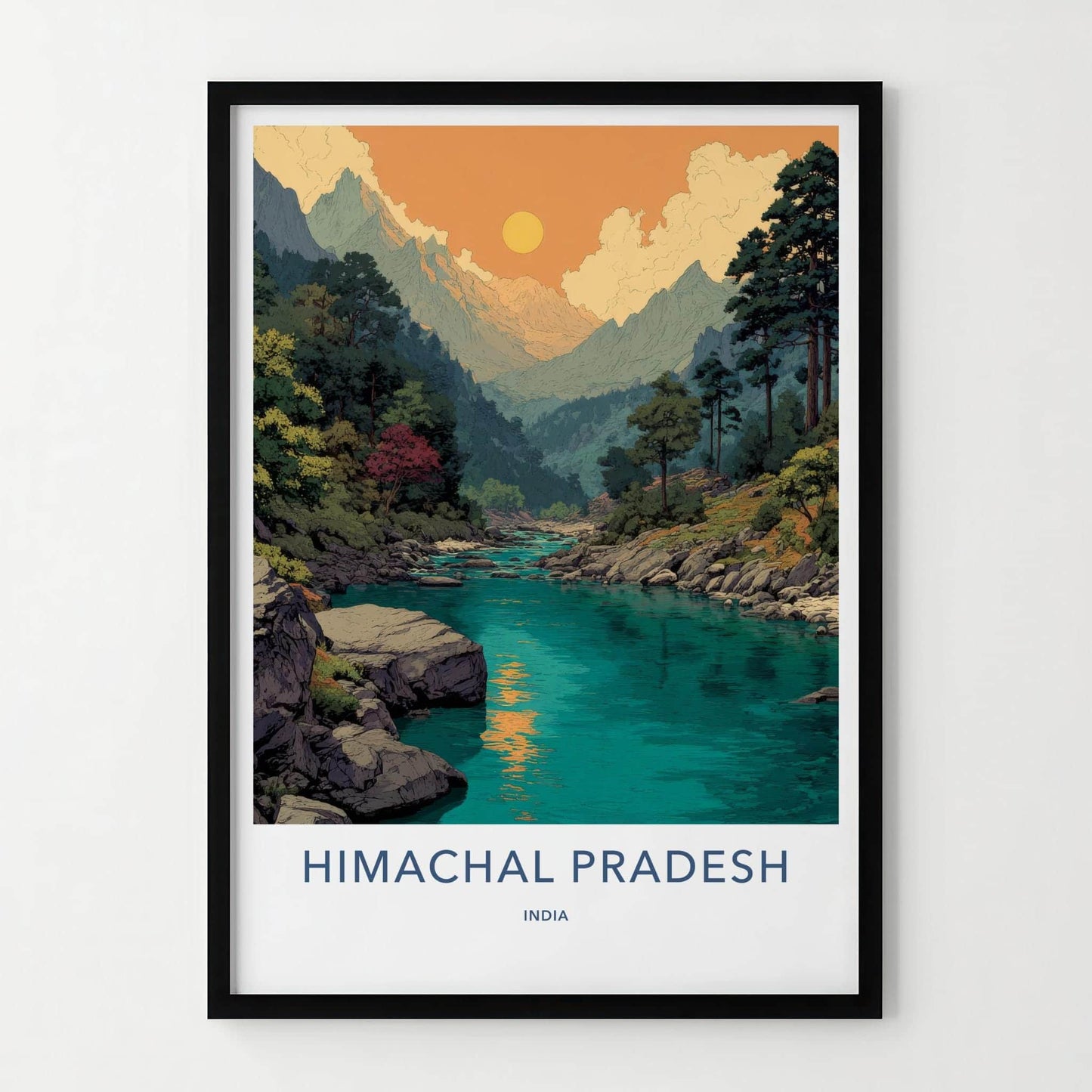 Himachal Pradesh Poster - India Fine Art - Himachal Pradesh River Scene Gift