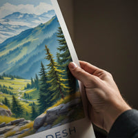 Himachal Pradesh Poster - India Travel Art - Himachal Pradesh Mountain Temple Path Gift