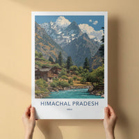 Himachal Pradesh Poster - India Travel Print - River Valley Village Gallery Art