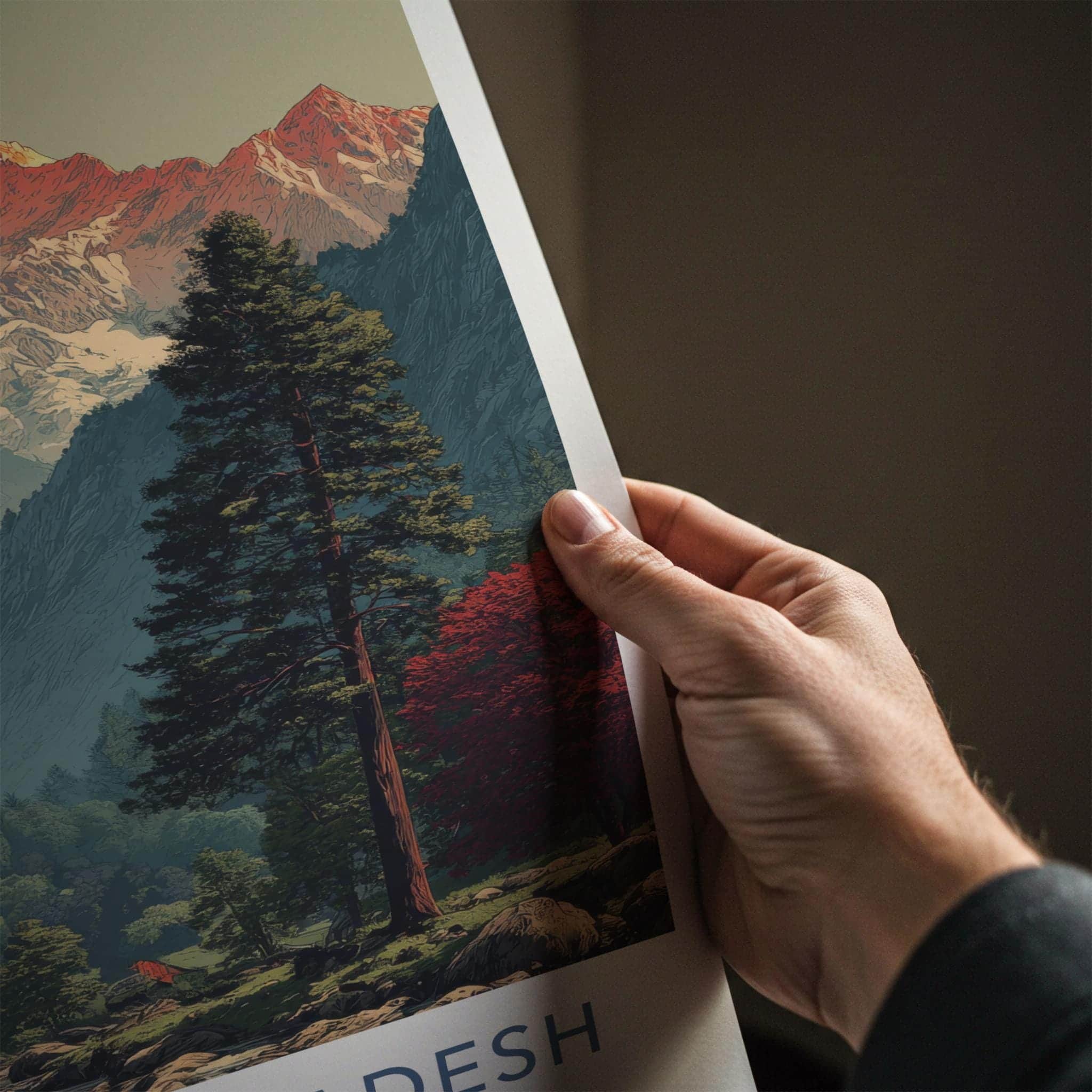 Himachal Pradesh Poster - India Wall Art - Himachal Pradesh Mountain Peaks Gift