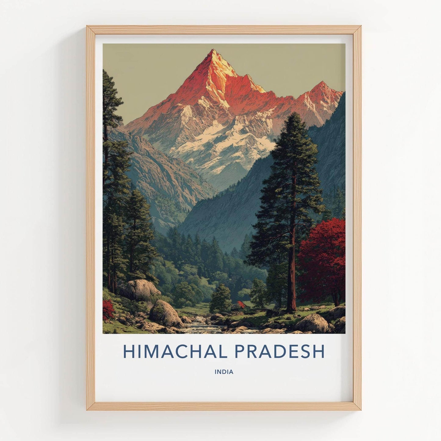 Himachal Pradesh Poster - India Wall Art - Himachal Pradesh Mountain Peaks Gift