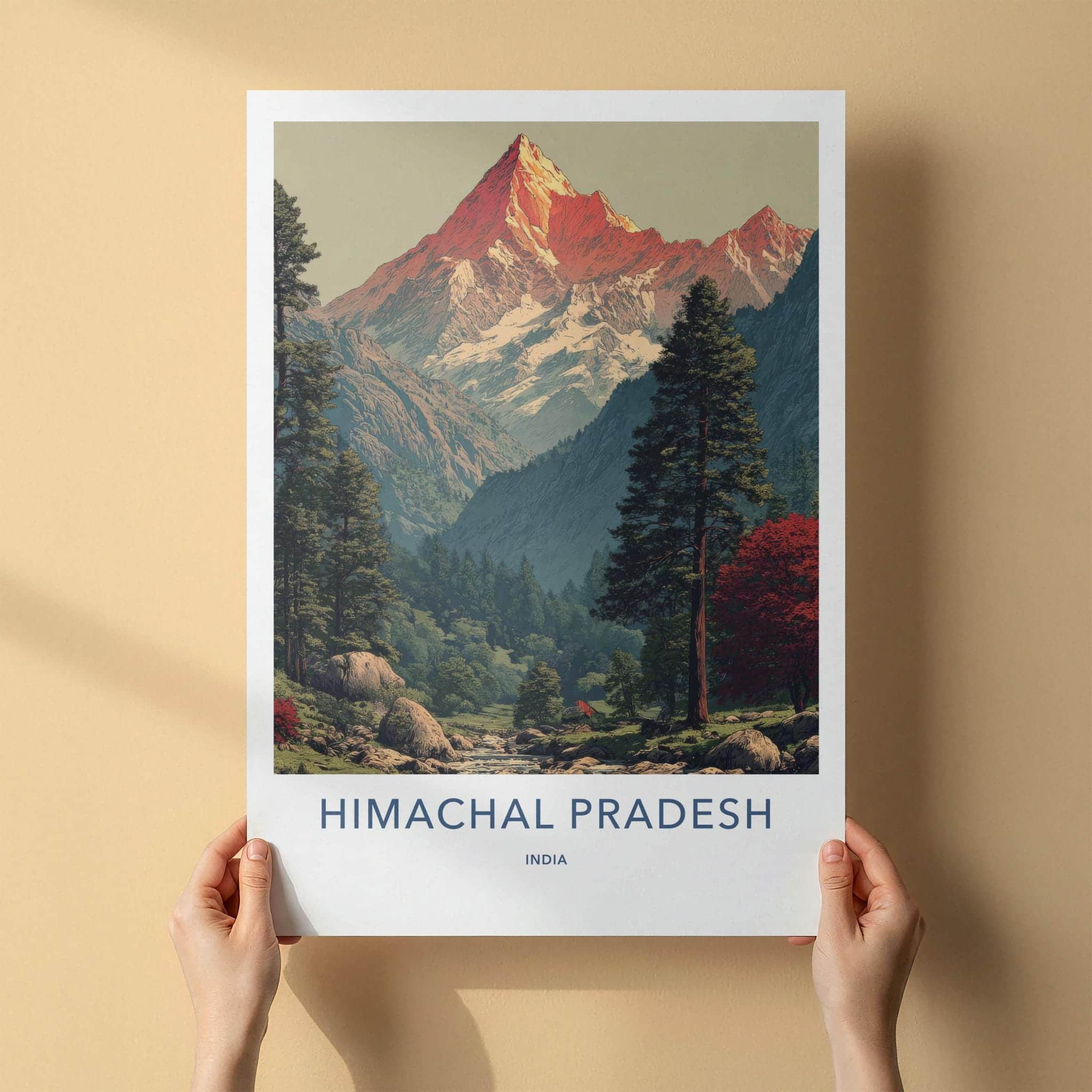 Himachal Pradesh Poster - India Wall Art - Himachal Pradesh Mountain Peaks Gift