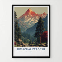 Himachal Pradesh Poster - India Wall Art - Himachal Pradesh Mountain Peaks Gift