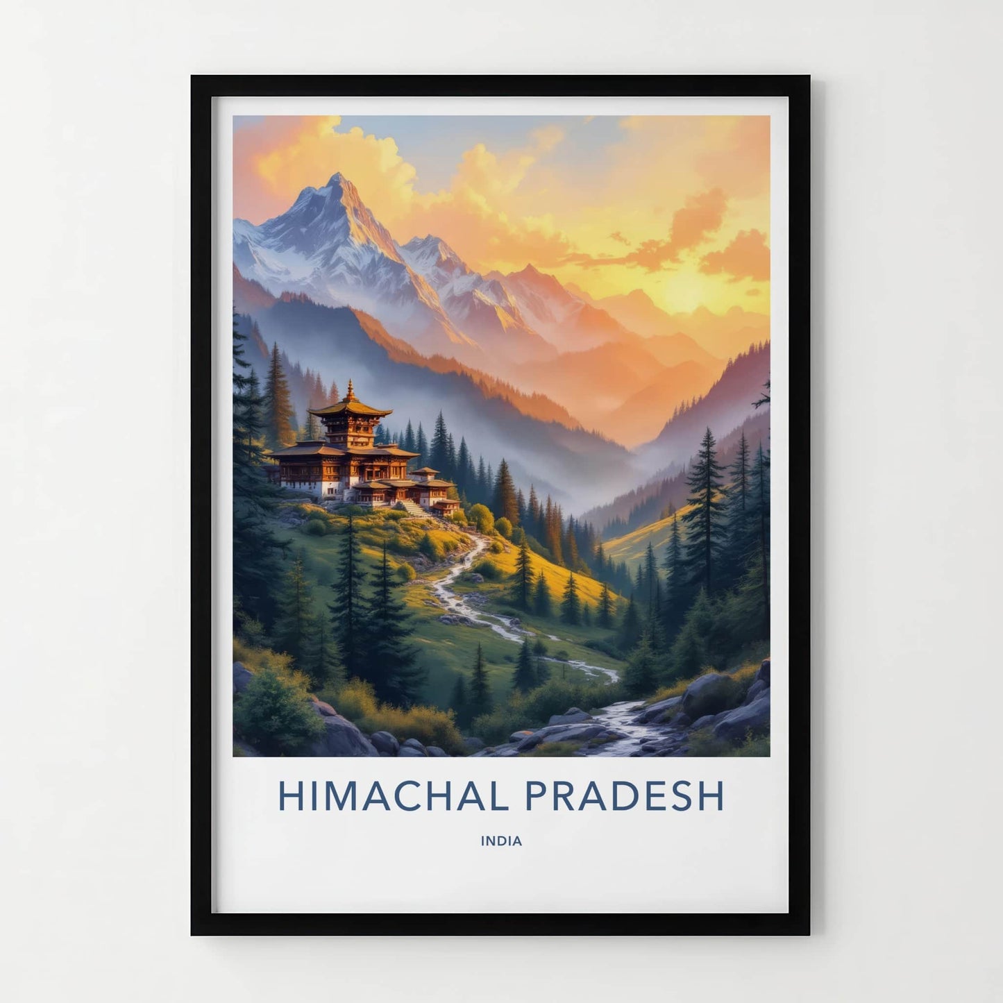 Himachal Pradesh Poster - India Wall Art - Himachal Pradesh Temple Gift