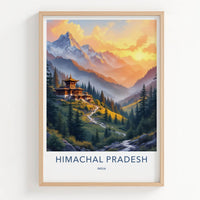 Himachal Pradesh Poster - India Wall Art - Himachal Pradesh Temple Gift