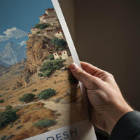 Himachal Pradesh Poster - India Wall Art - Himachal River Village Gift