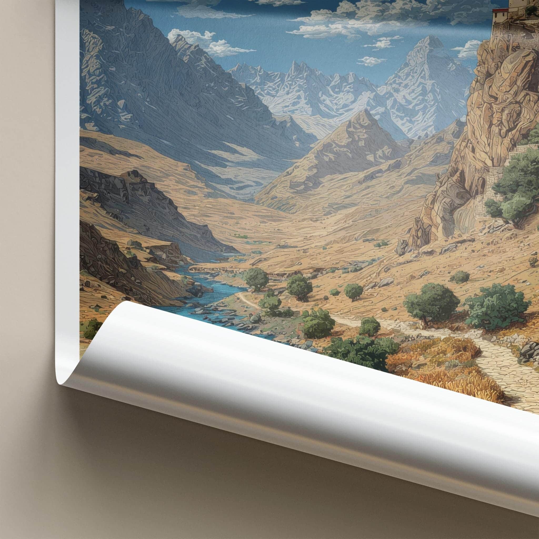 Himachal Pradesh Poster - India Wall Art - Himachal River Village Gift