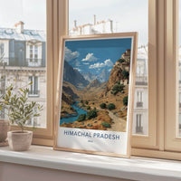 Himachal Pradesh Poster - India Wall Art - Himachal River Village Gift