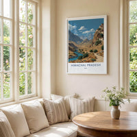 Himachal Pradesh Poster - India Wall Art - Himachal River Village Gift