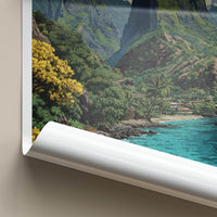 Hiva Oa Poster - French Polynesia Travel Art - Lush Mountain Coast Home Decor