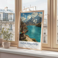 Hjorleifshofdi Poster - Iceland Travel Print Snowy Mountains Home Decor