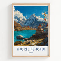 Hjorleifshofdi Poster - Iceland Travel Print - Turquoise Lake Stupas Home Decor