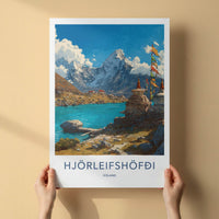 Hjorleifshofdi Poster - Iceland Travel Print - Turquoise Lake Stupas Home Decor