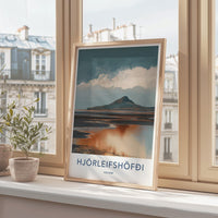Hjorleifshofdi Poster - Iceland Wall Art - Moody Mountain Reflection Gift