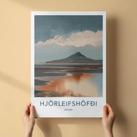 Hjorleifshofdi Poster - Iceland Wall Art - Moody Mountain Reflection Gift