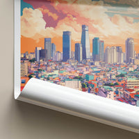 Ho Chi Minh Poster - Vietnam Travel Art - Orange Cloud Cityscape Home Decor