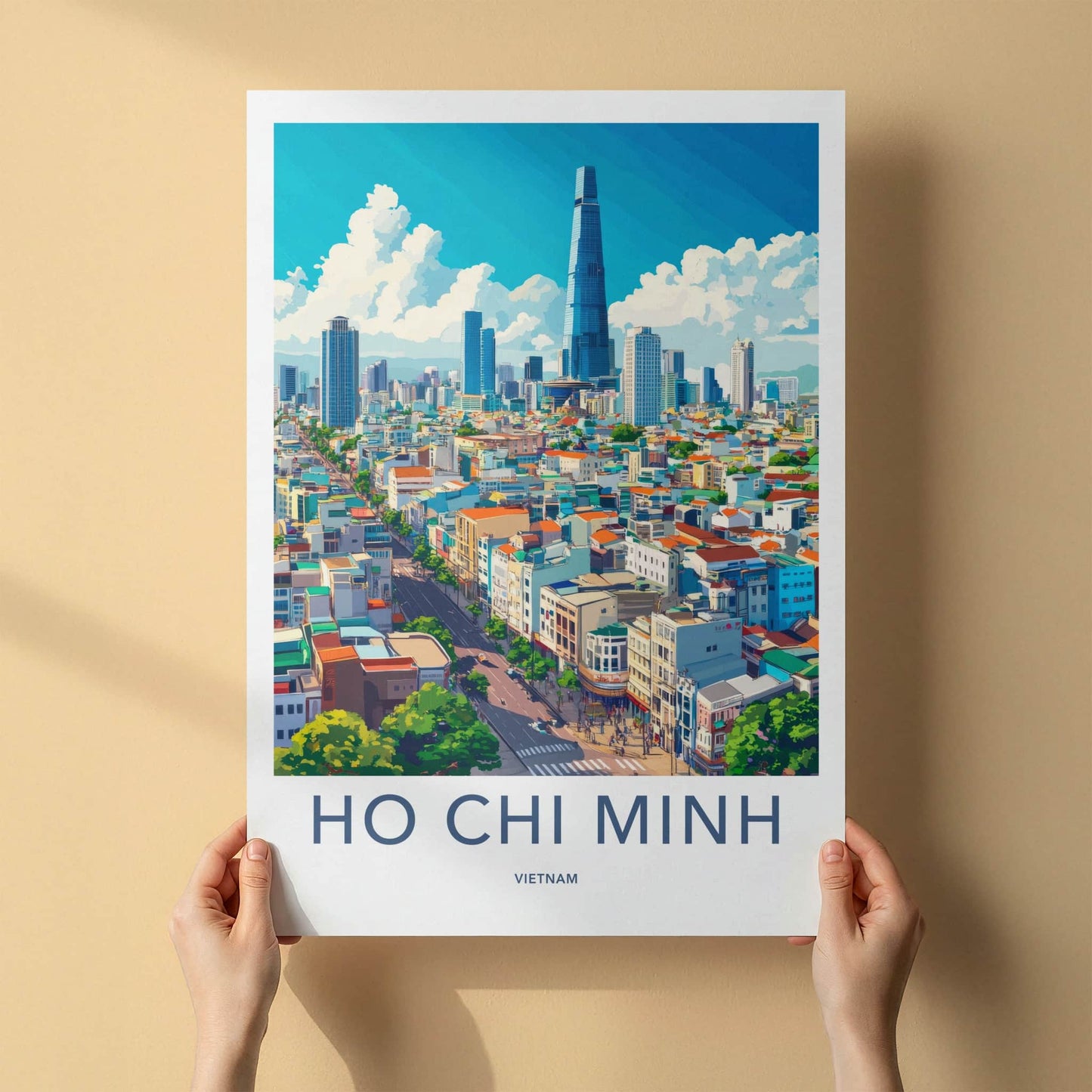 Ho Chi Minh Poster - Vietnam Travel Art - Vibrant City Skyline Home Decor