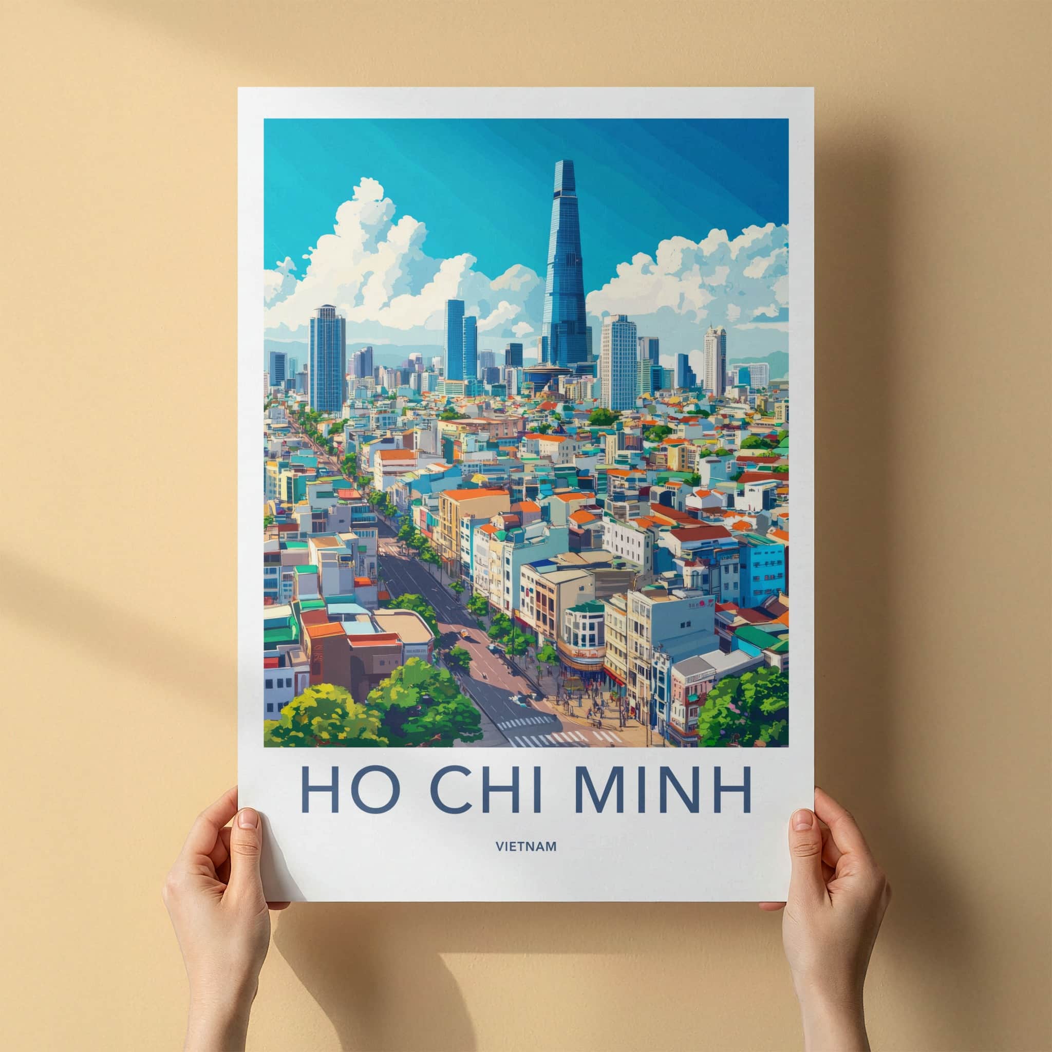 Ho Chi Minh Poster - Vietnam Travel Art - Vibrant City Skyline Home Decor