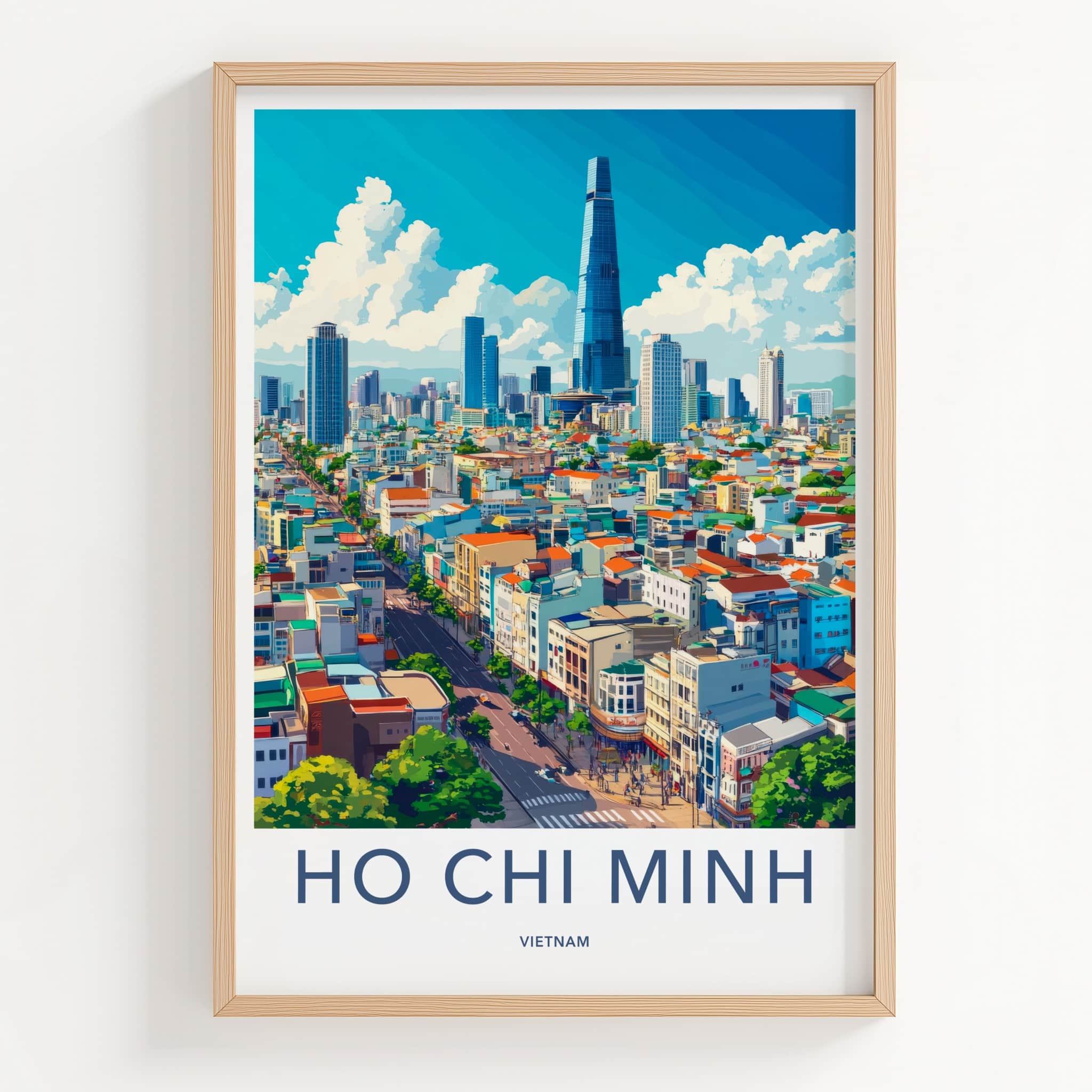 Ho Chi Minh Poster - Vietnam Travel Art - Vibrant City Skyline Home Decor