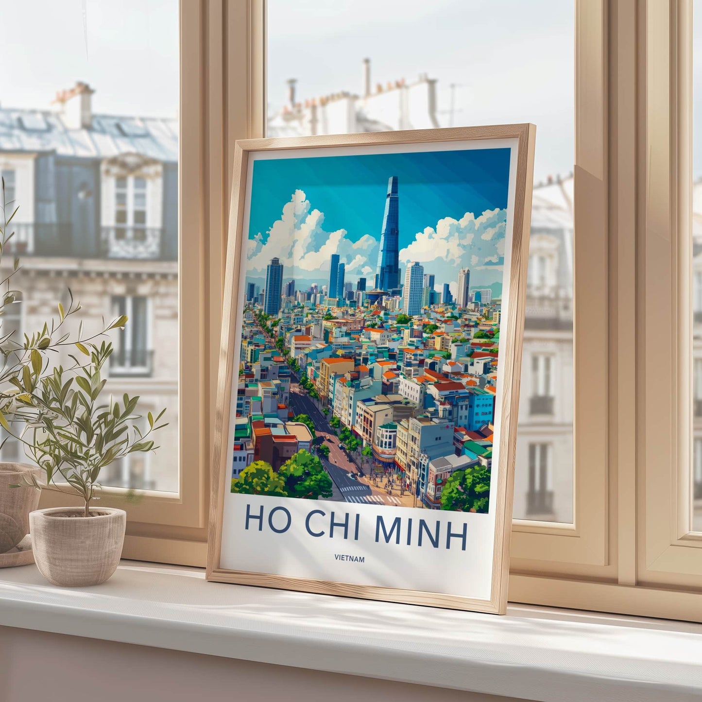 Ho Chi Minh Poster - Vietnam Travel Art - Vibrant City Skyline Home Decor