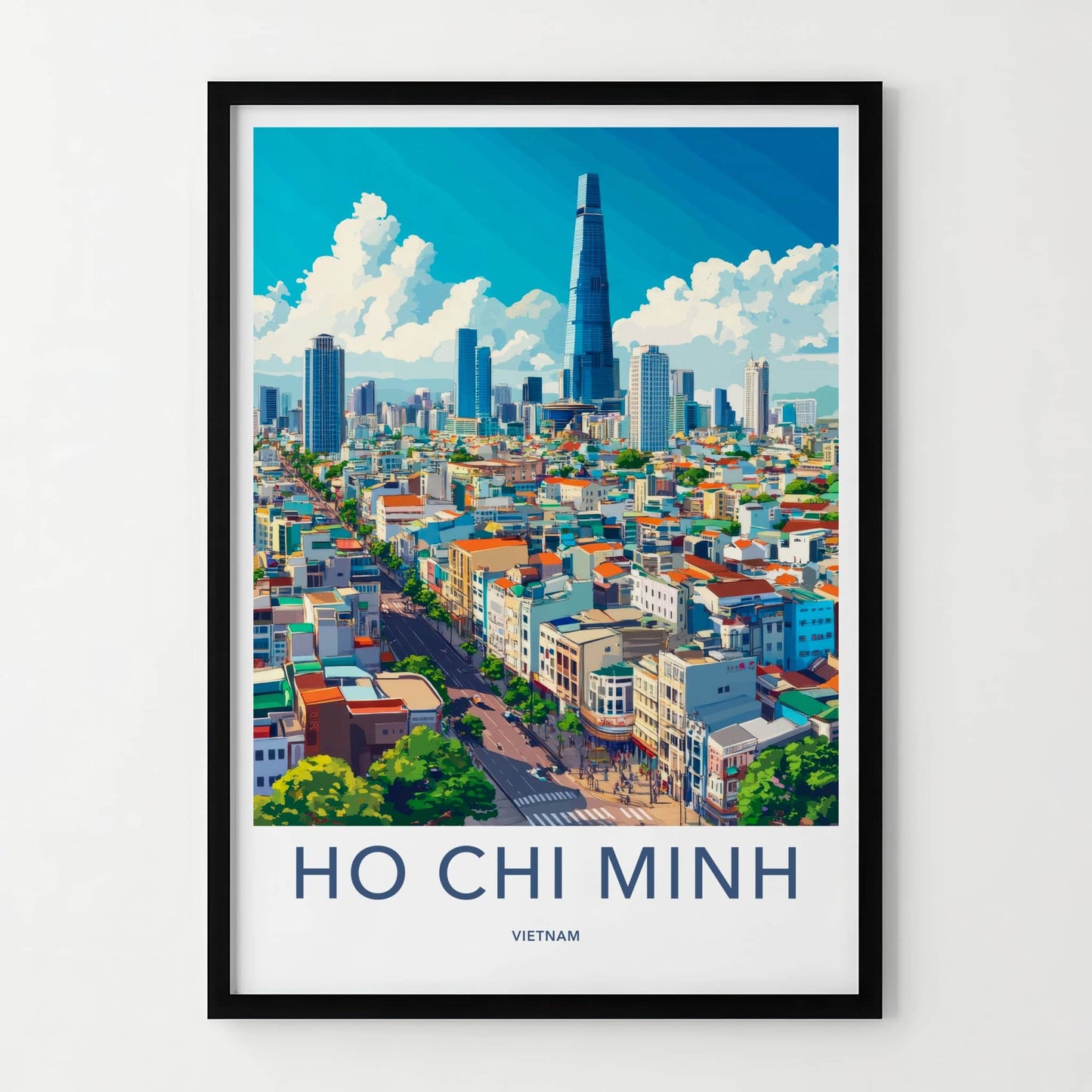Ho Chi Minh Poster - Vietnam Travel Art - Vibrant City Skyline Home Decor