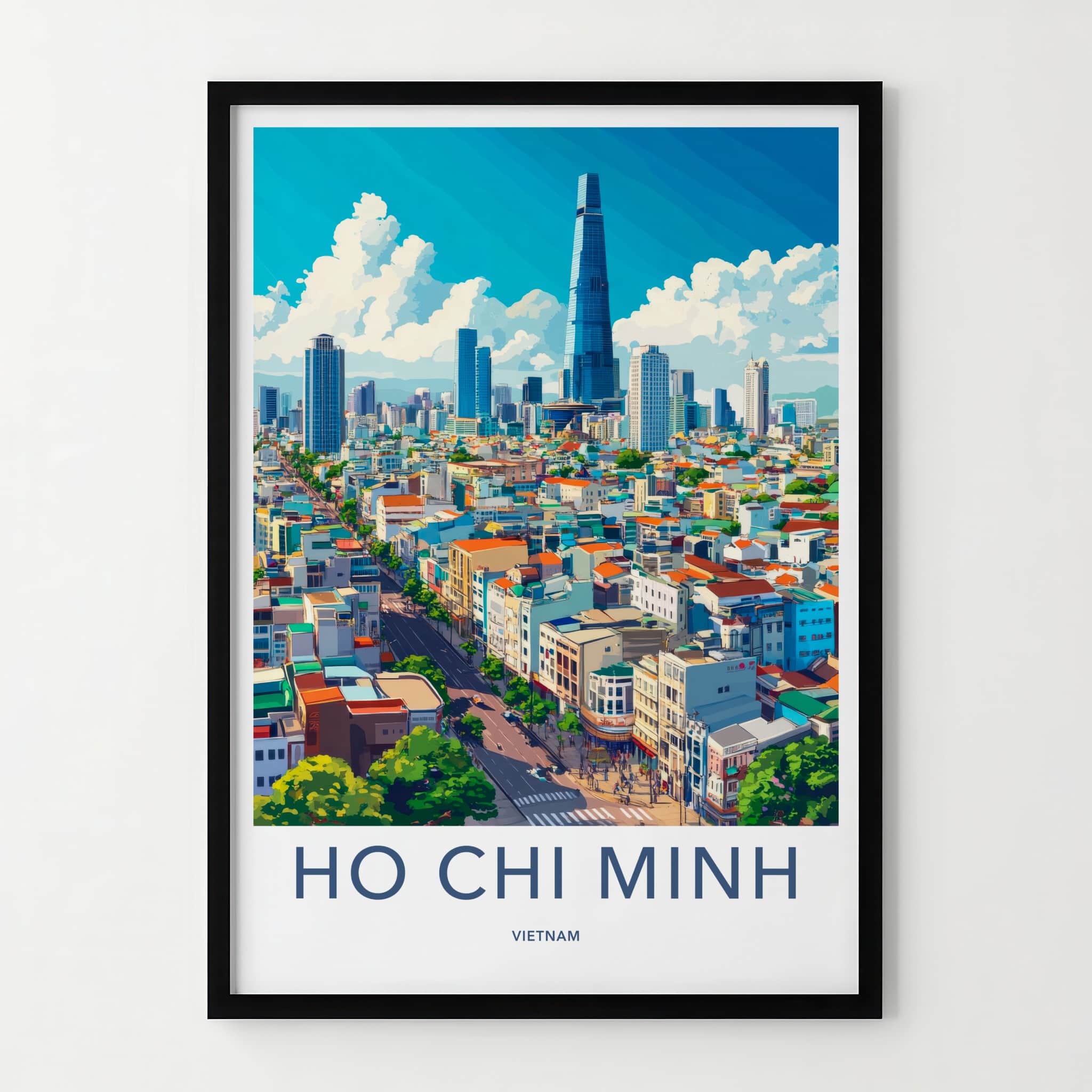 Ho Chi Minh Poster - Vietnam Travel Art - Vibrant City Skyline Home Decor