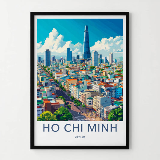 Ho Chi Minh Poster - Vietnam Travel Art - Vibrant City Skyline Home Decor