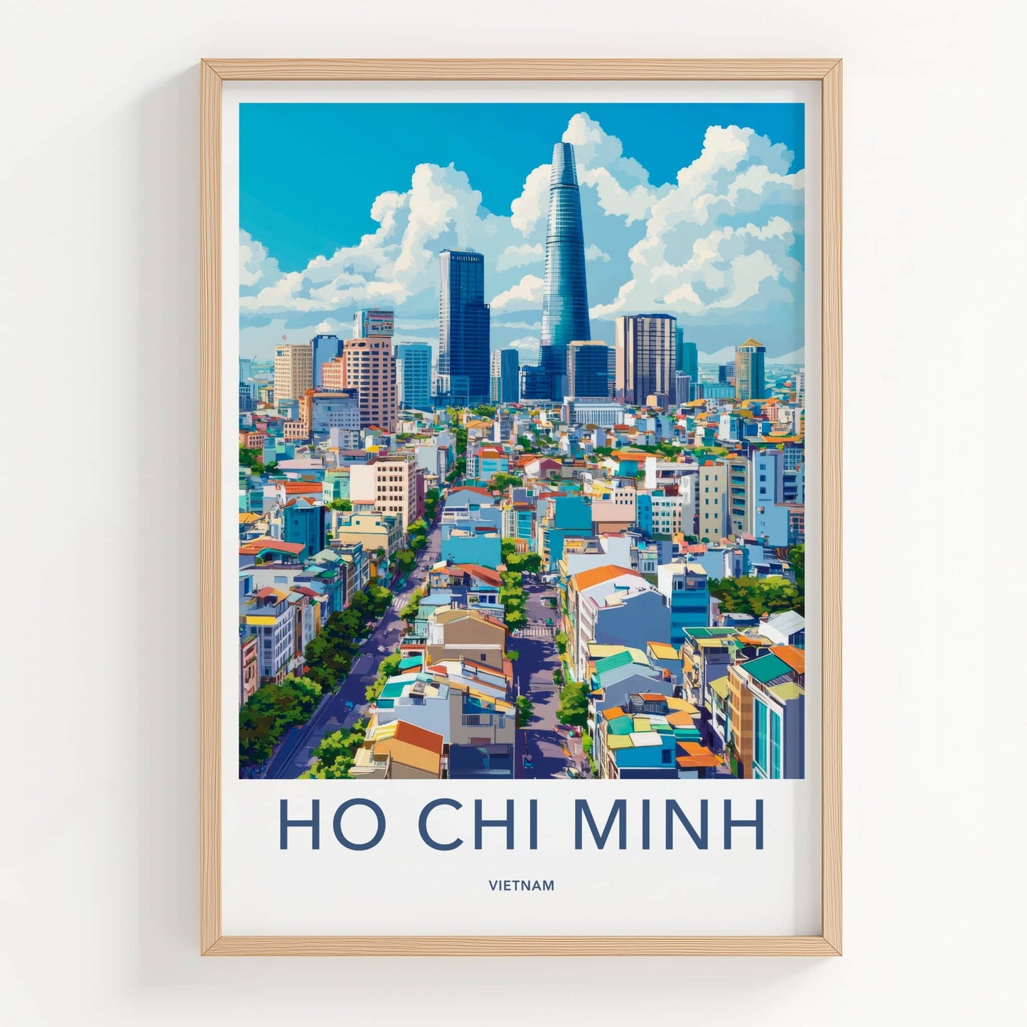 Ho Chi Minh Poster - Vietnam Travel Art - Vibrant City Skyline Home Decor